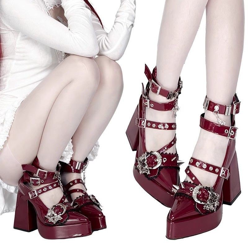 รองเท้าส้นสูงผู้หญิงแบบส้นหนา ดีไซน์เฉพาะ รูปที่ 3