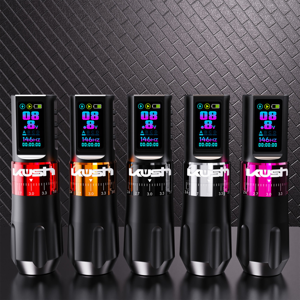 ใหม่ไร้สายสักปากกาปรับอิทารีสักปากกาเครื่อง1800มิลลิแอมป์ชั่วโมง ความละเอียดสูง จอแสดงผลดิจิตอลเริ่มต้นอย่างรวดเร็วปรับอํานาจตลับหมึกความลึก