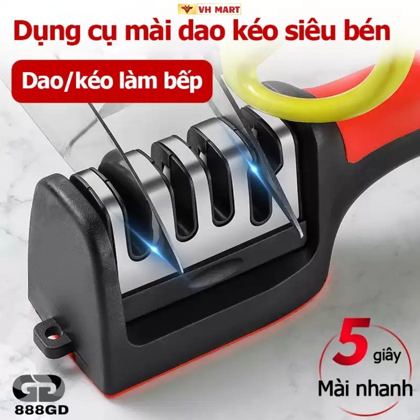 888GD 4in1 ที่ลับมีดมือถือ เครื่องมือลับมีด ป้องกันสนิมเหลาเพียง snap-VH MART