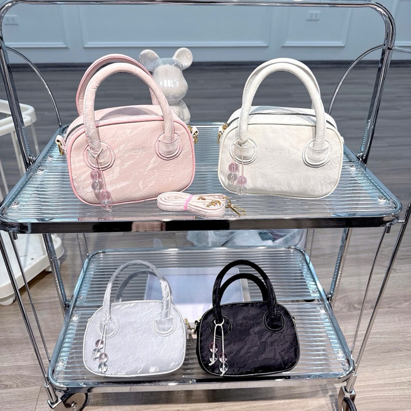 กระเป๋าหนังกํามะหยี่ มินิ พร้อมเครื่องรางมุก สไตล์เกาหลี สวยสุดอลังการ BBstore12