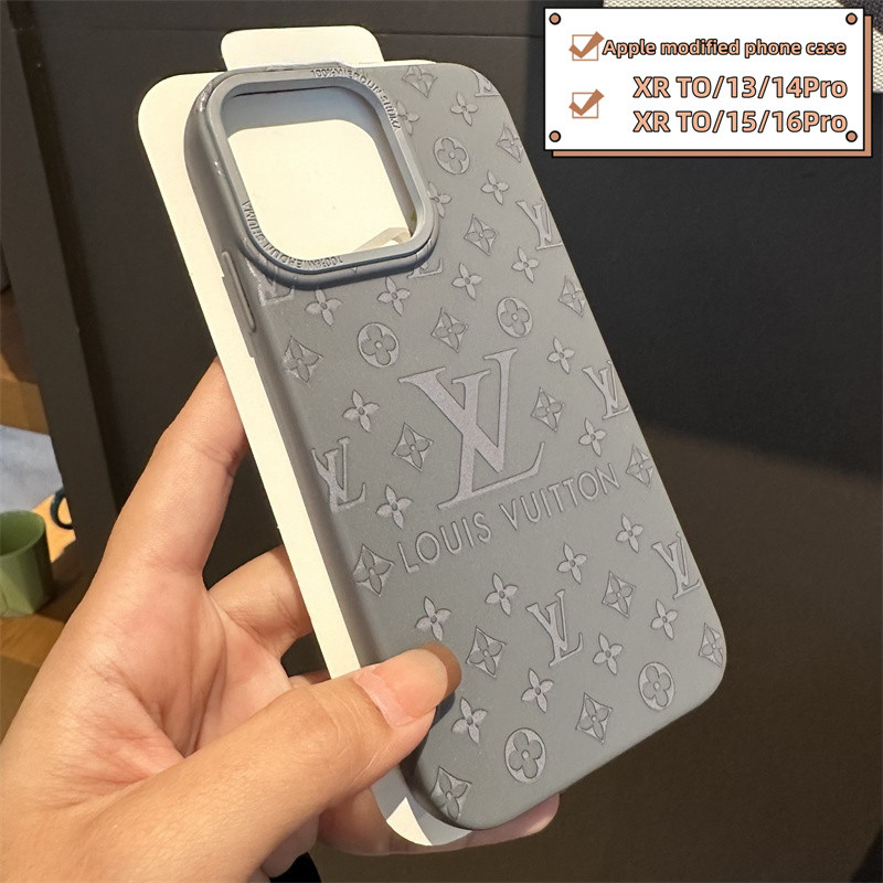 สำหรับ iPhone XR เปลี่ยน 13/14pro รุ่นสุดยอด ซิลิโคนใหม่ รุ่นชายและหญิง สีพื้น สร้างสรรค์ xr เปลี่ยน 15pro เคสโทรศัพท์ขอบเต็มแบบเรียบง่าย