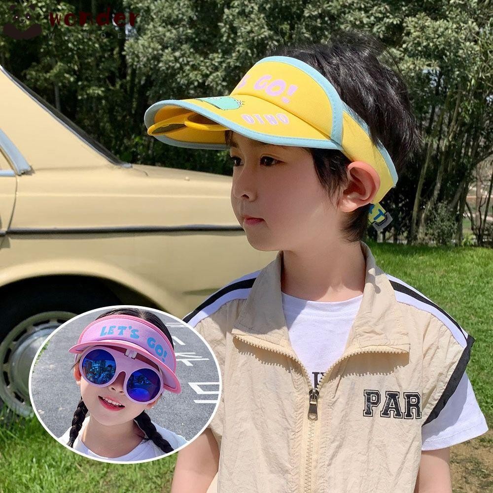 Wonder หมวกเด็ก หมวกกันแดดแบบเปิดป้องกันรังสียูวี น่ารัก พร้อมแว่นกันแดด หมวกเบสบอลกันแดด