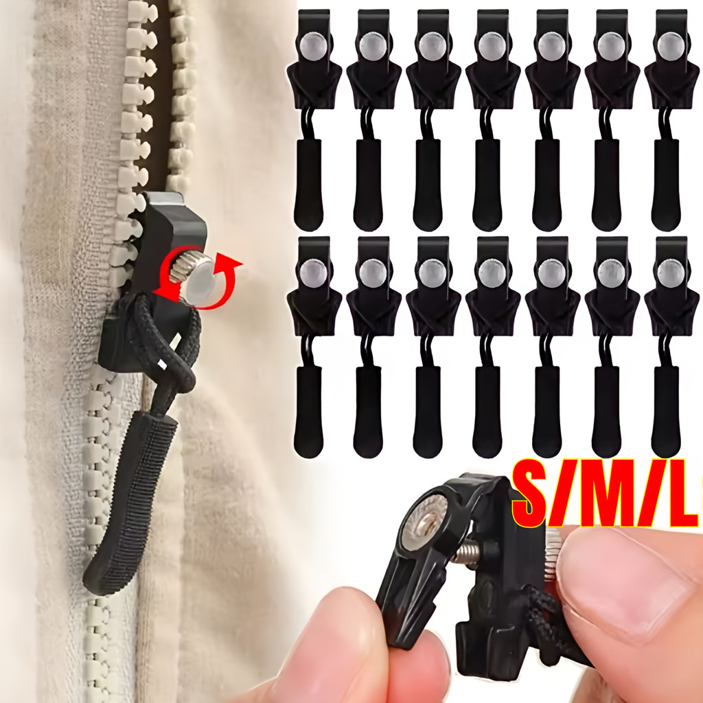[ขายส่ง]หัวซิปสากล S/M/L - ถอดโลหะเปลี่ยนซิปตัวดึง - DIY เย็บชุดซ่อมทันทีสําหรับแจ็คเก็ตกระเป๋าเสื้อ