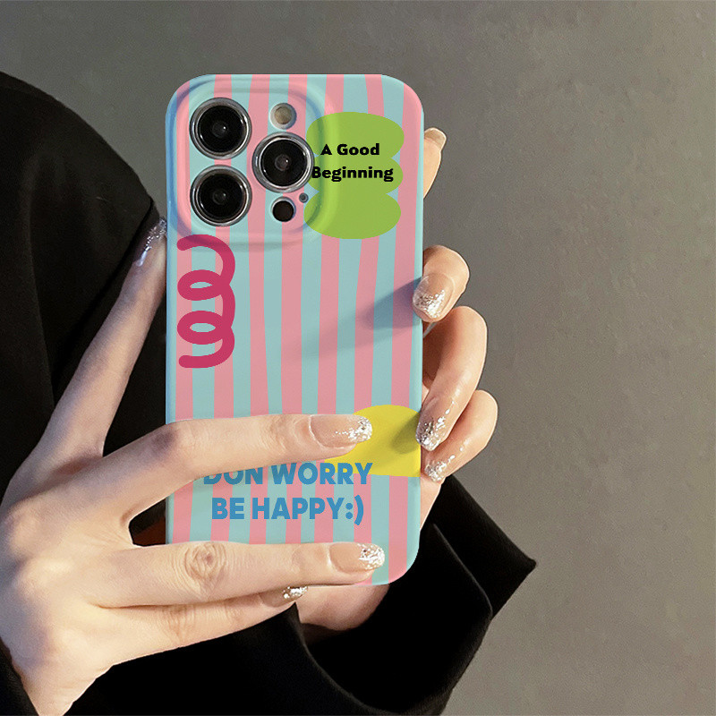 ลายทางแนวตั้งสีชมพูฟ้าแบบมินิมอล รองรับโทรศัพท์ Samsung A14 A34 5G A55 S25 เคสโทรศัพท์แข็ง A23 4G/5G A11 A13 4G กันนิ้ว A24 A54 5G กันกระแทก ครอบคลุมเต็มรูปแบบ