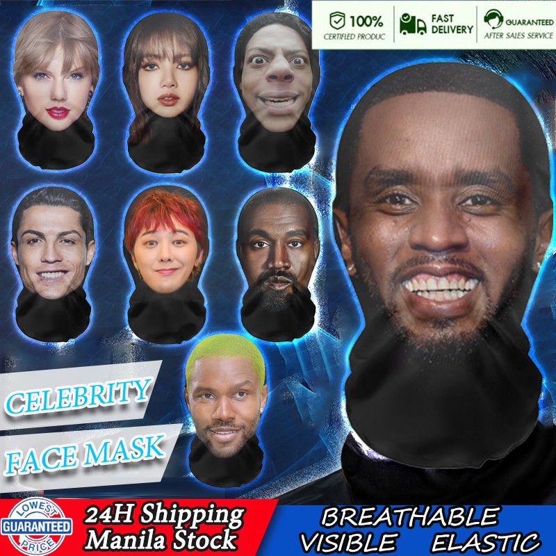 3D พิมพ์ Full Face Mask คอสเพลย์ตลกคนดังปลอมตัว Mask Bruno Mars หน้ากาก Frank Ocean P.Diddy