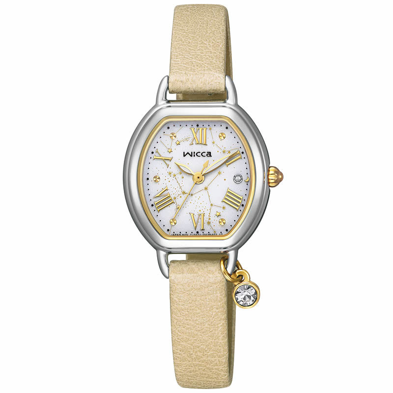 [Authentic★Direct from Japan] CITIZEN KP2-515-12 Unused Wicca Solar Crystal glass White SS Women Wrist watch นาฬิกาข้อมือ
