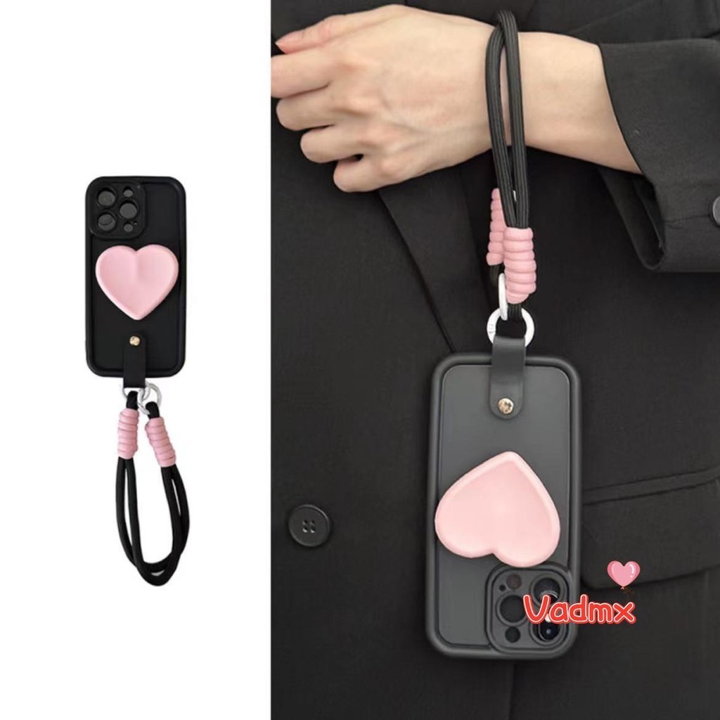 Love Heart Holderเคสโทรศัพท์สําหรับXiaomi 13T 12T Pro Mi 11 9T Pro Mi 11 Lite NE Mi 10i 10S 10 11 Ultra Xiaomi 11iเคสโทรศัพท์พร้อมโซ่กันกระแทกAnti-Fallซิลิโคน