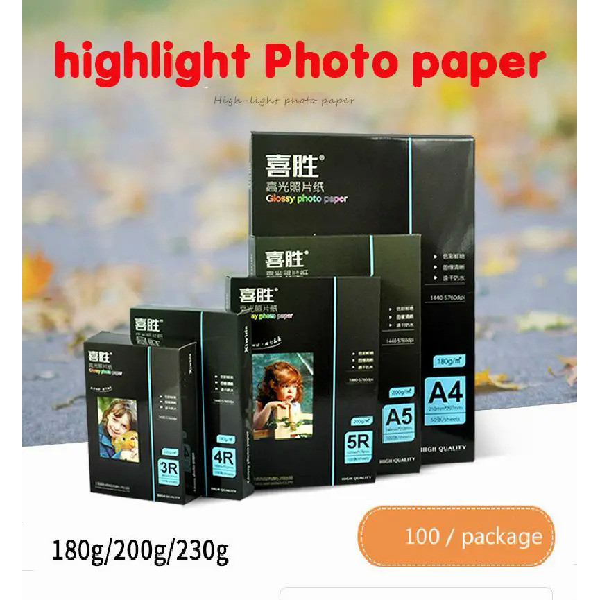 100pcs/bag 3r/4r/5r Photographic Gloss Paper Glossy Printing Paper Printer Photo Paper Color Printin