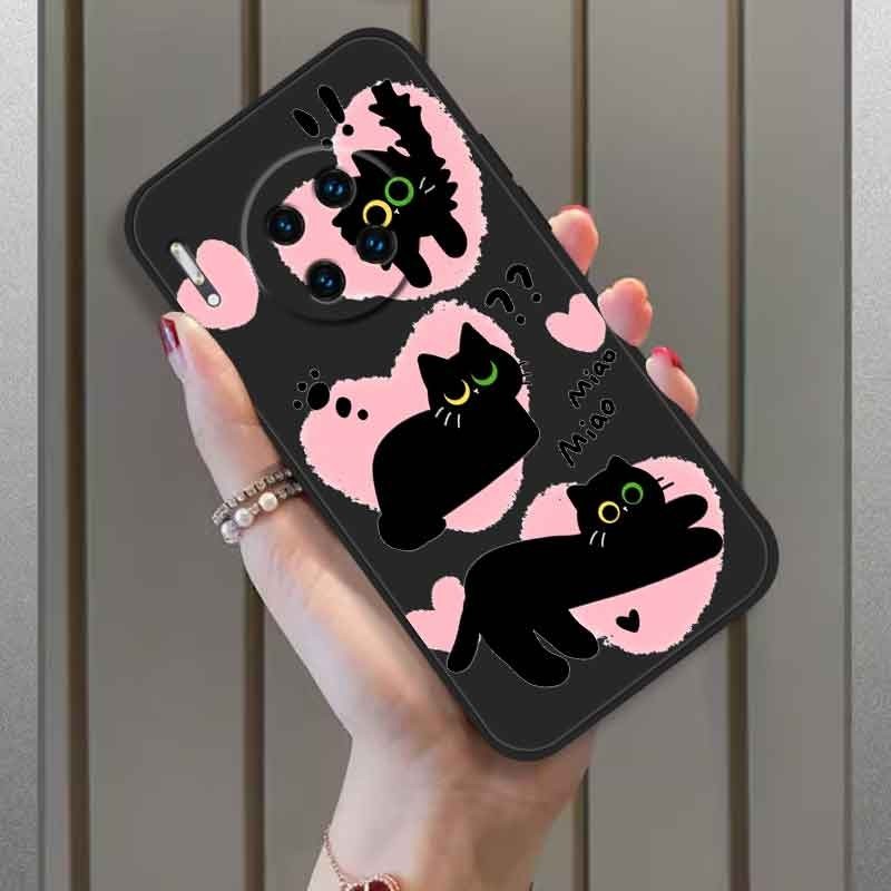Dmy เคสซิลิโคนนิ่ม ลายแมว กันกระแทก สําหรับ huawei mate 30 40 10 20 20X P10 plus P20 lite P30 P40 P50 Y9 Prime 2019 honor 90 lite 5g - รูปที่ 3