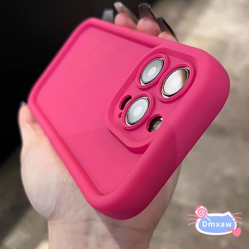 Hot PINK สําหรับ Vivo Y32 Y31s Y19 Y17s Y16 Y15s Y15a Y95 Y91 Y93 Y85 V9 Y67 Y66 V5 V5S ซิลิโคนผิวรู