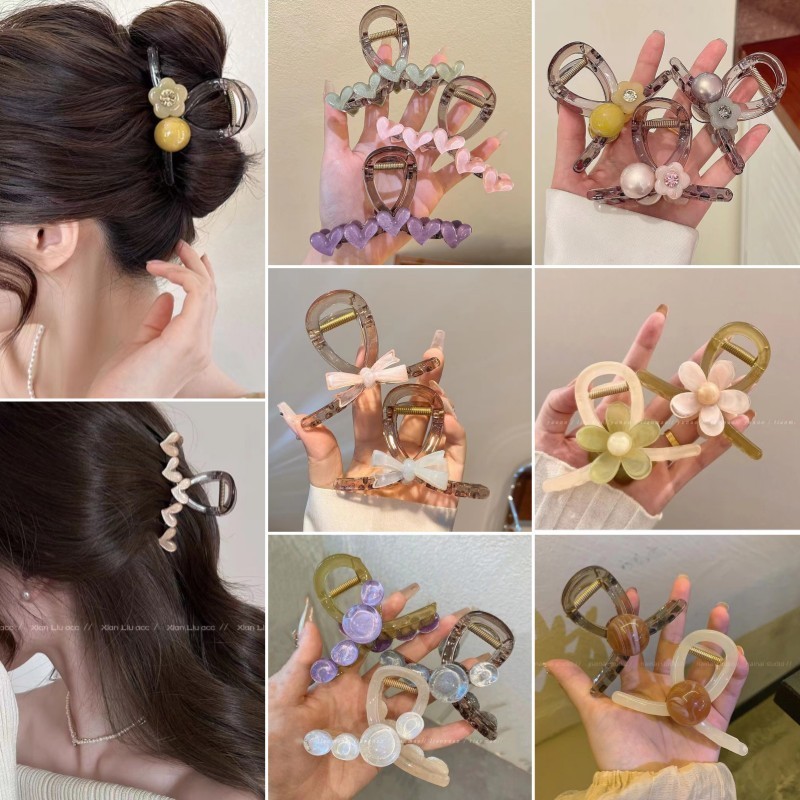 2024 ฤดูใบไม ้ ผลิฤดูร ้ อนสไตล ์ ใหม ่ High-End Simple Hair Clip Medium Plate Hair Clip Shark Clip
