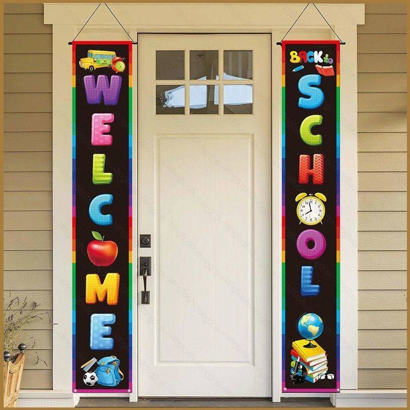 ป้ายแบนเนอร์ ลายธีม Back to School สําหรับแขวนตกแต่งผ้าม่าน
