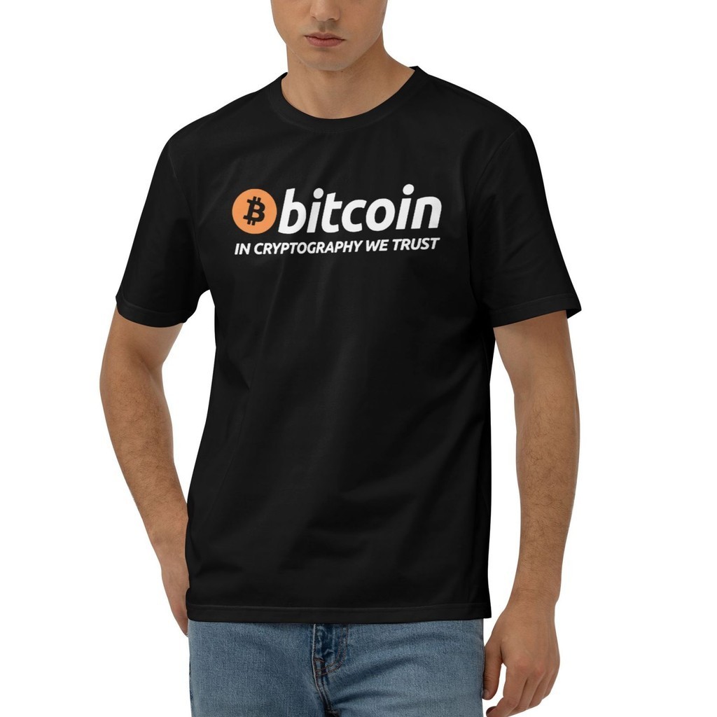 Bitcoin In Cryptography We Trust Hip Hop Designs Men T Shirt ใหม่