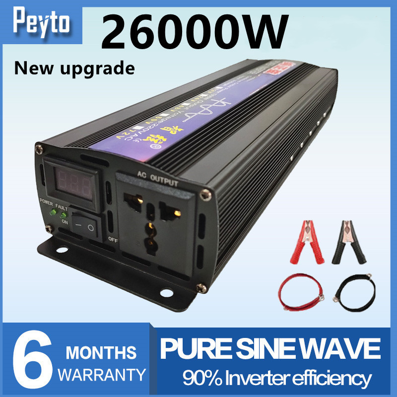 ⚡จัดส่งที่รวดเร็ว✈26000W เพียวไซน์เวฟอินเวอร์เตอร์อินเวอร์เตอร์พลังงานแสงอาทิตย์อินเวอร์เตอร์ไฟฟ้ารถอินเวอร์เตอร์ hybrid inverter 12v to 220v ไฟฟ้า LED สมาร์ทจอแสดงผลดิจิตอลอินเตอร์เฟซ USB ตัวแปลงแรงดันไฟฟ้าอะแดปเตอร์หม้อแปลงพลังงานสูง