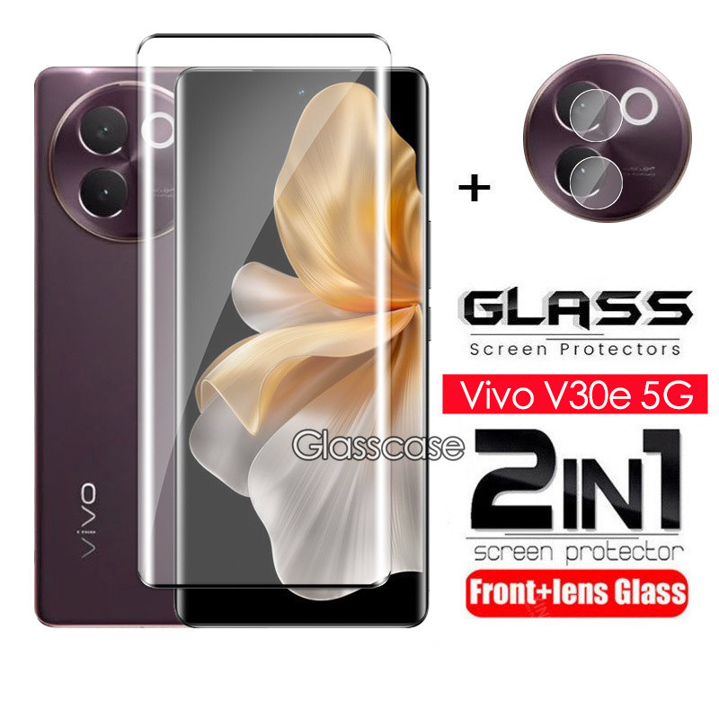 2 In 1 9H HDป้องกันหน้าจอกระจกนิรภัยฟิล์มสําหรับVivo V30 V40 E pro V30E V30pro V40pro VivoV30E 5Gป้องกันหน้าจอกล้องกลับเลนส์ป้องกันกระจกคลุมทั้งหมดฟิล์มด้านหน้า
