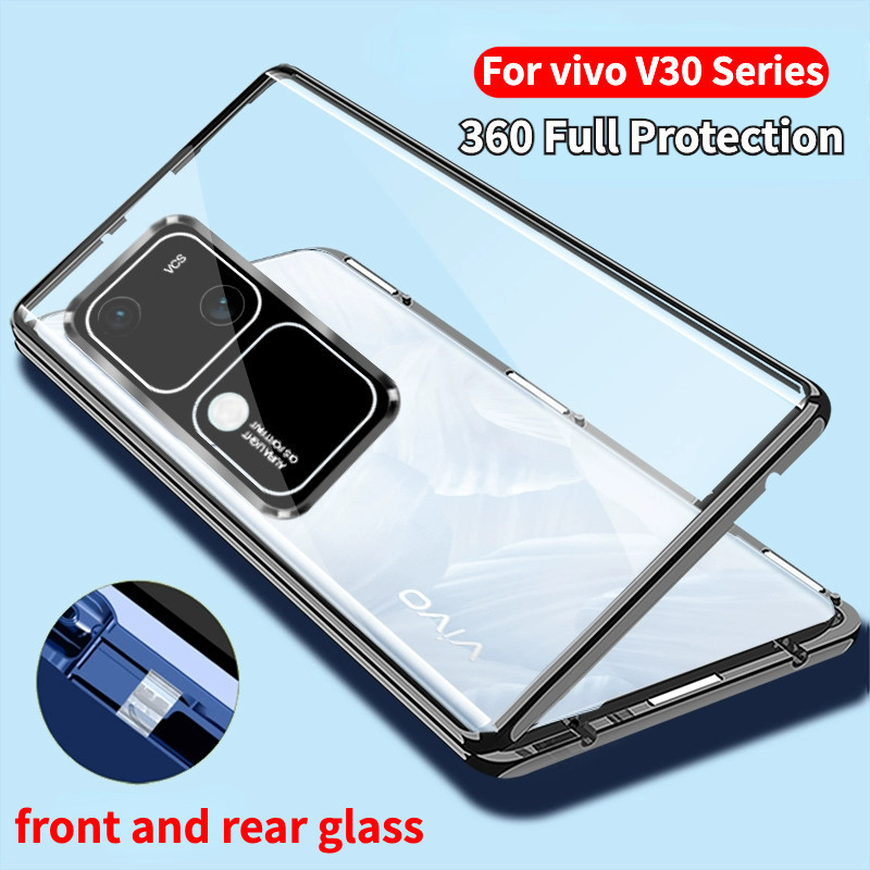 ปลอกสําหรับ vivo V30 5G V30Pro Pro V30 2024 V40 V40Pro V50 4G 5G เคสโทรศัพท์ 360° โลหะแม่เหล็กกันกระ