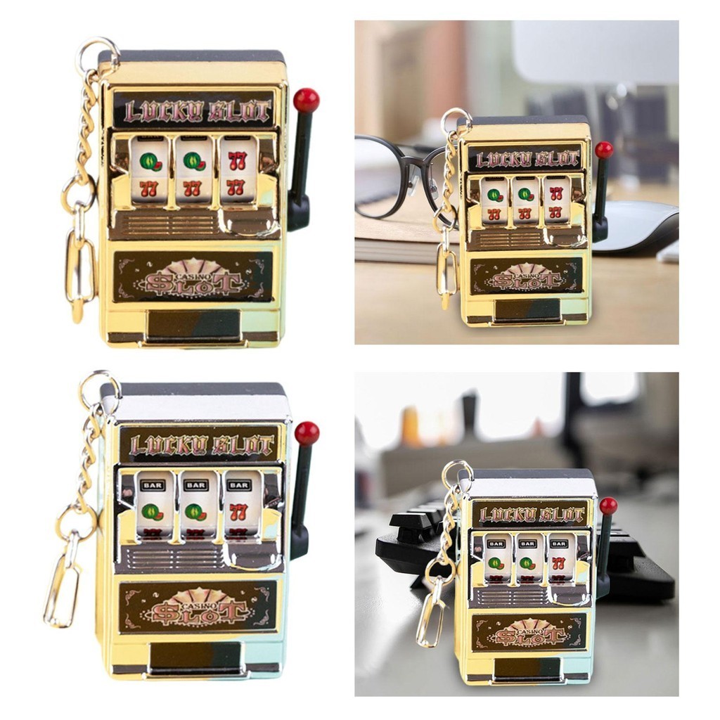 [mibum01eb ] Mini Slot Machine Toy, Keychain Mini Arcade Game Toy for Girls Boys Women