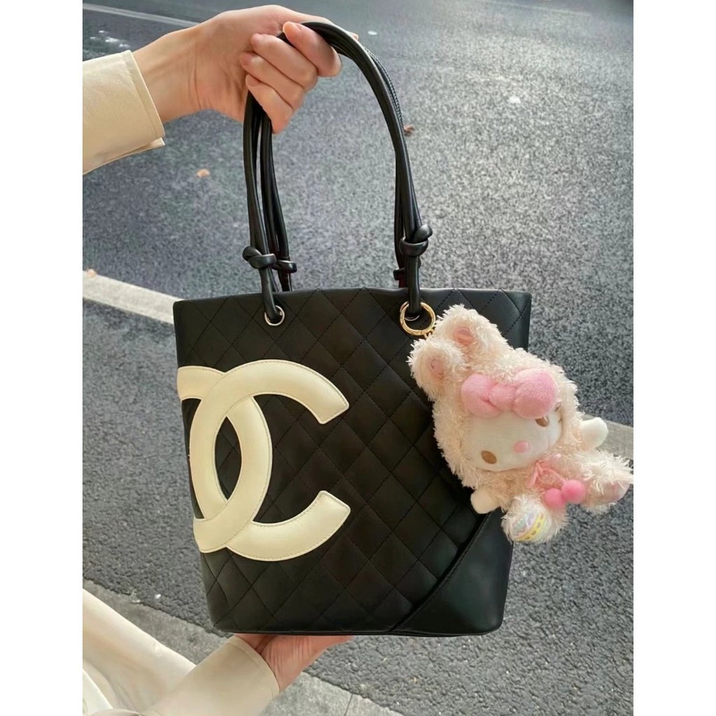 [ คุณภาพสูง ] ยาย chane chane Chanel Chanel vintage ตะกร ้ าผัก Bowling Bag Underarm Bag Tote Bag Messenger Bag