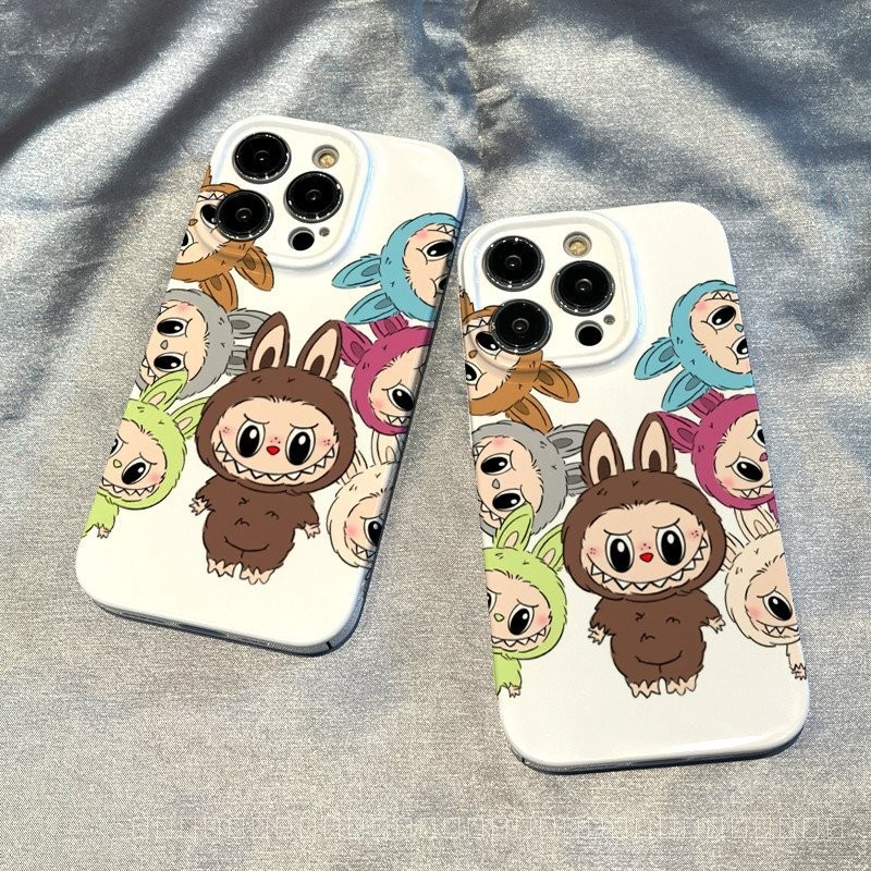 น ่ ารักการ ์ ตูน labubu hard กรณีแพคเกจเต ็ มรูปแบบ anti drop hard กรณีโทรศัพท ์ เหมาะสําหรับ iPhone 15 14 13 12 11 pro Max se X XR XS Max 7 8 6s Plus & *-