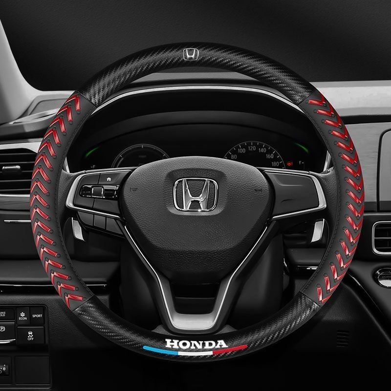 Honda Jazz City Brv Hrv Vezel CRV Accord civic CRV Fit Stream ฝาครอบพวงมาลัยหนังคาร ์ บอนไฟเบอร ์