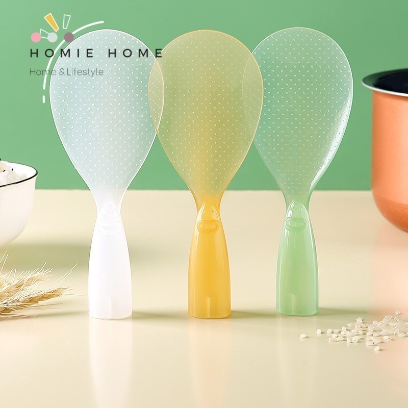 HH-1080 ทัพพีตักข้าว แบบสีใส มือจับสะดวก ล้างทำความสะอาดง่าย พลาสติกคุณภาพดี