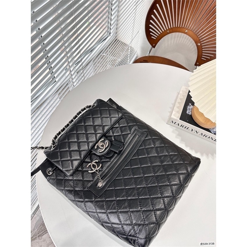 กระเป๋าเป้สะพายหลัง Chanel หนังวัวแท้ ระดับไฮเอนด์ ลําลอง สําหรับผู้หญิง 275013