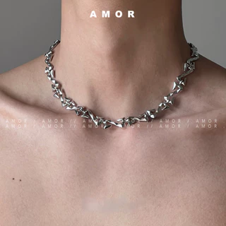 European and American style irregular hip-hop necklace metal trend unisex collarbone chain in stock