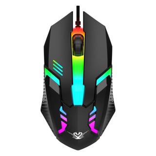 เม้าส์คอมพิวเตอร์โน๊ตบุ๊ค มีสายUSB RGB สำหรับทำงานเล่นเกมส์