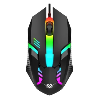 เม้าส์คอมพิวเตอร์โน๊ตบุ๊ค มีสายUSB RGB สำหรับทำงานเล่นเกมส์
