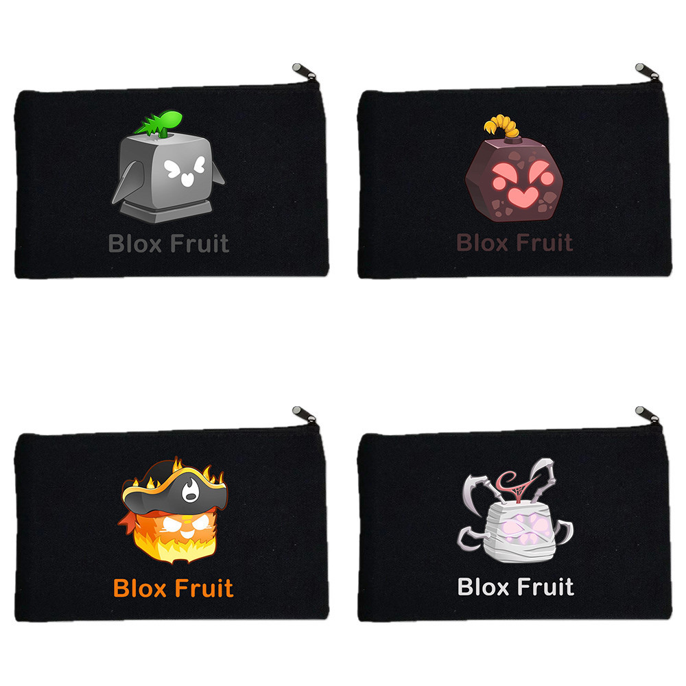 Haoyuan Kitsune Fruit Blox Fruit Pencil Case Canvas Bag Storage Handbag Creative Zipper