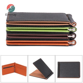 Emeray กระเป๋าสตางค์ผู้ชายแฟชั่น PU กระเป๋าหนังสั้นธุรกิจคลิ…