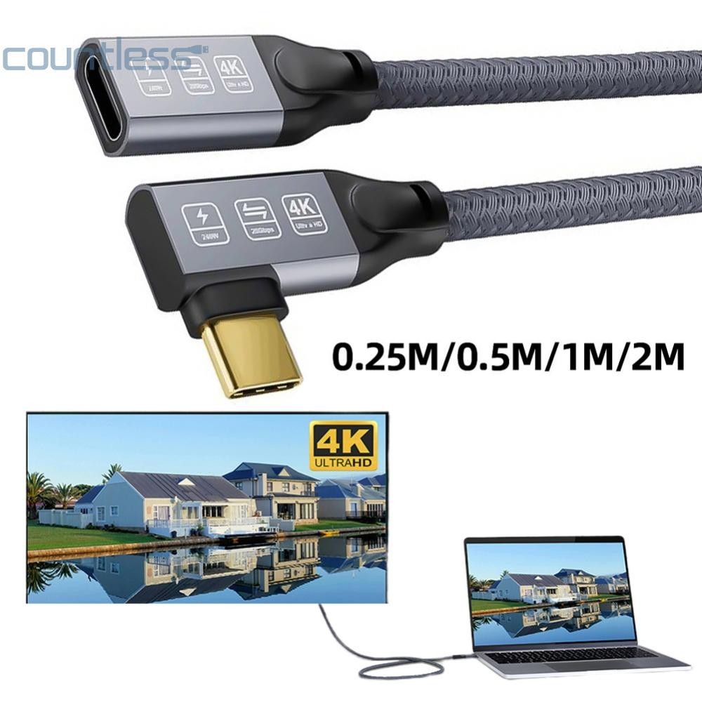 0.25/0.5/1/2m PD240W Type C Fast Charging Extender สายไฟชายกับหญิง Type C Fast สายชาร ์ จ USB3.2 20Gbps สําหรับ Samsung [countless.th ]