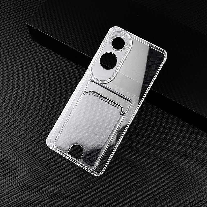 Luxury Card Holder Bag Transparent Case สําหรับ Oppo A60 4G 6.67 ✺ Clear TPU กันกระแทกฝาหลัง