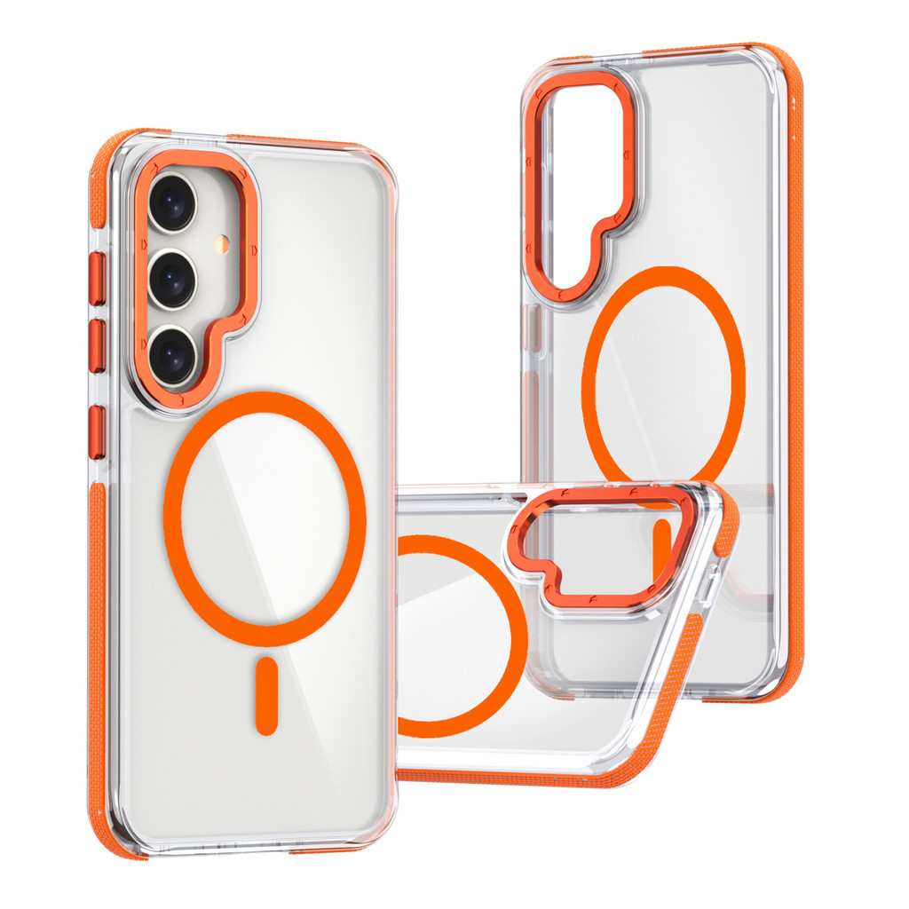 SAMSUNG เคสโทรศัพท์อะคริลิคสําหรับsamsung A55 A54 A35 A34 A25 A24 A15 A14 A13 A05 A04 รถแม่เหล็กดูดสี่มุมถุงลมนิรภัยShock Proof Super Strongล็อคแม่เหล็กเคสโทรศัพท์