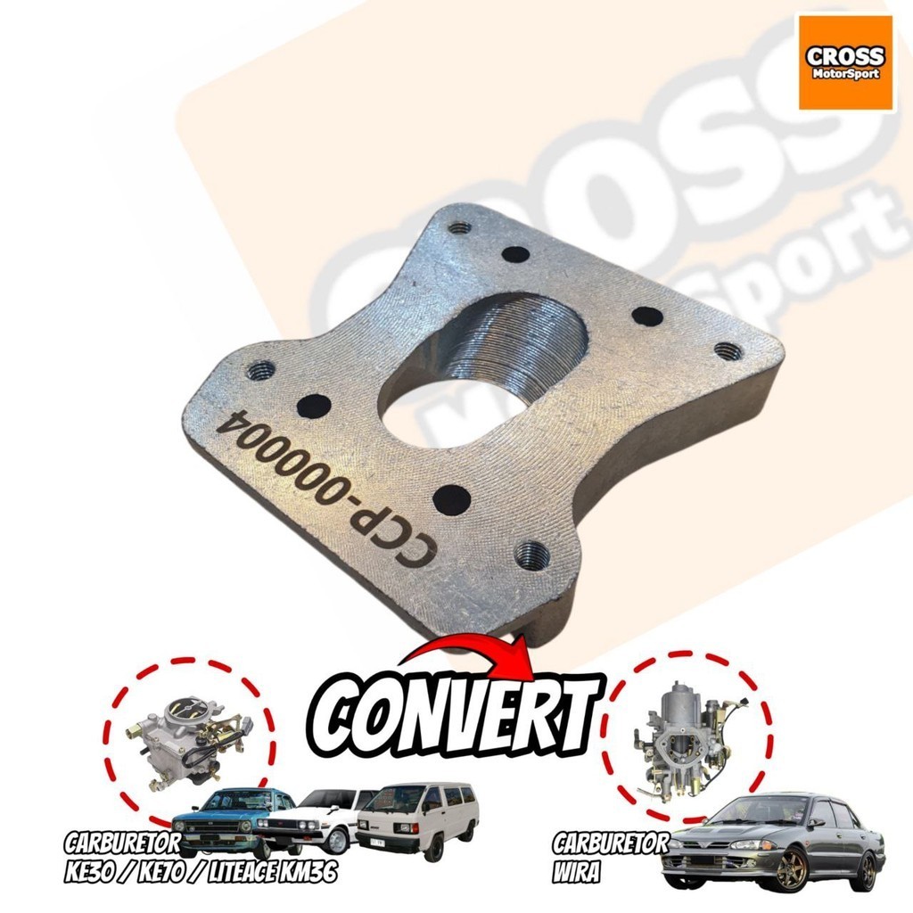 LITEACE, KE30, KE70 TAPAK KARBURETOR WIRA TO LITEACE, KE30, KE70 CAST IRON WITH GALVANIZED