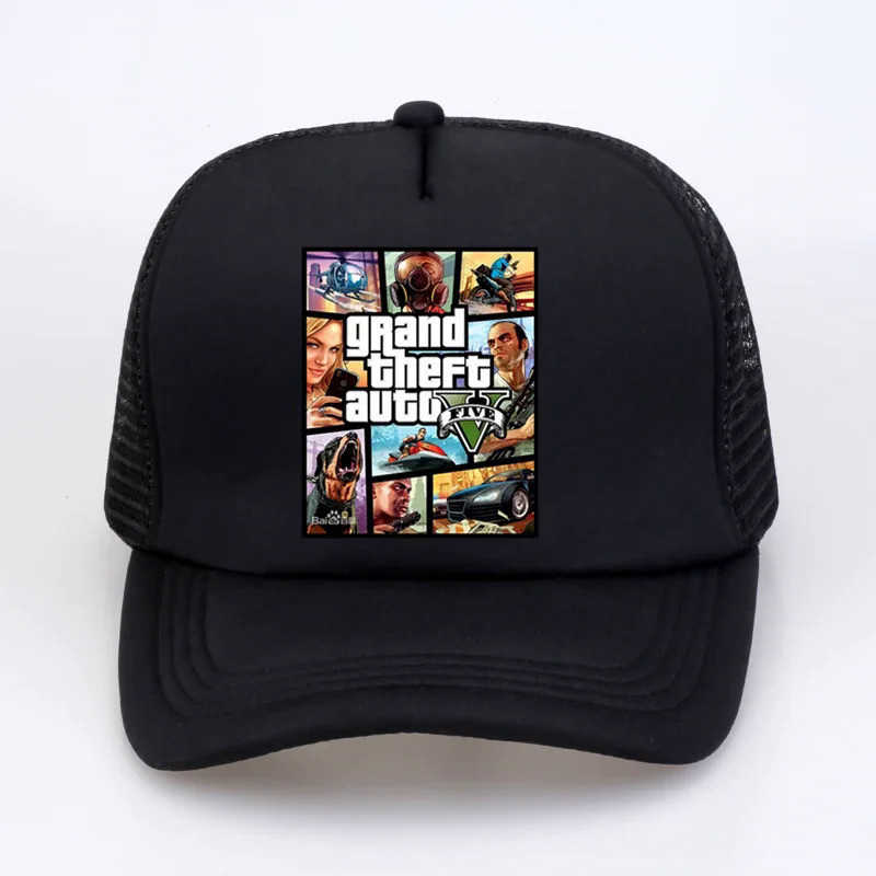 แฟชั ่ น Grand Theft Auto V 5 GTA 5 หมวกเบสบอลเกมร ้ อน GTA 5 แฟนหมวกฤดูร ้ อนตาข ่ ายสุทธิ Trucker หมวก