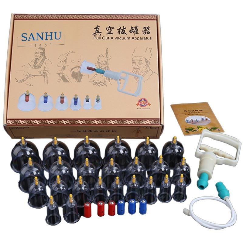 【sanhui14b4 】 24 ชิ ้ น Biomagnetic Vacuum Cupping Home Cupping Therapy Set Body Relax