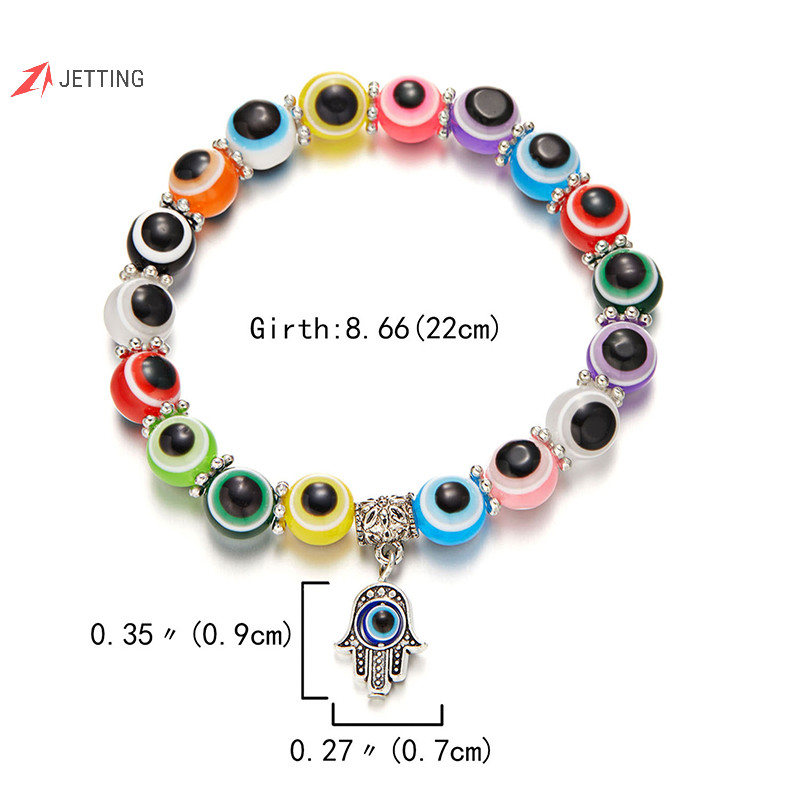 Jtth คลาสสิกตุรกี Evil Eye สร ้ อยข ้ อมือ Charm Hand Lucky Blue Eye สร ้ อยข ้ อมือลูกปัด JTT