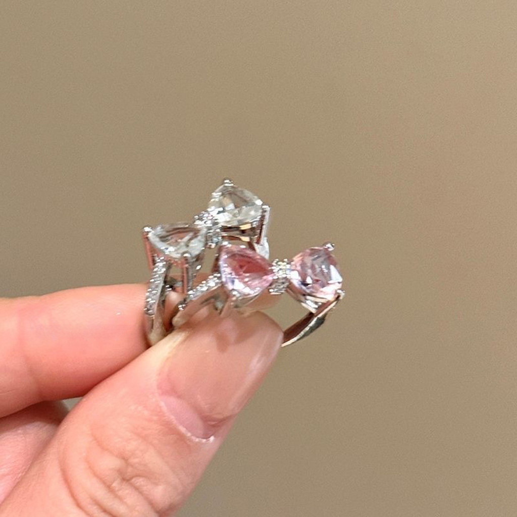 แหวนผูกโบว ์ โลหะผสม Rhinestone ที ่ สวยงามสําหรับสุภาพสตรี