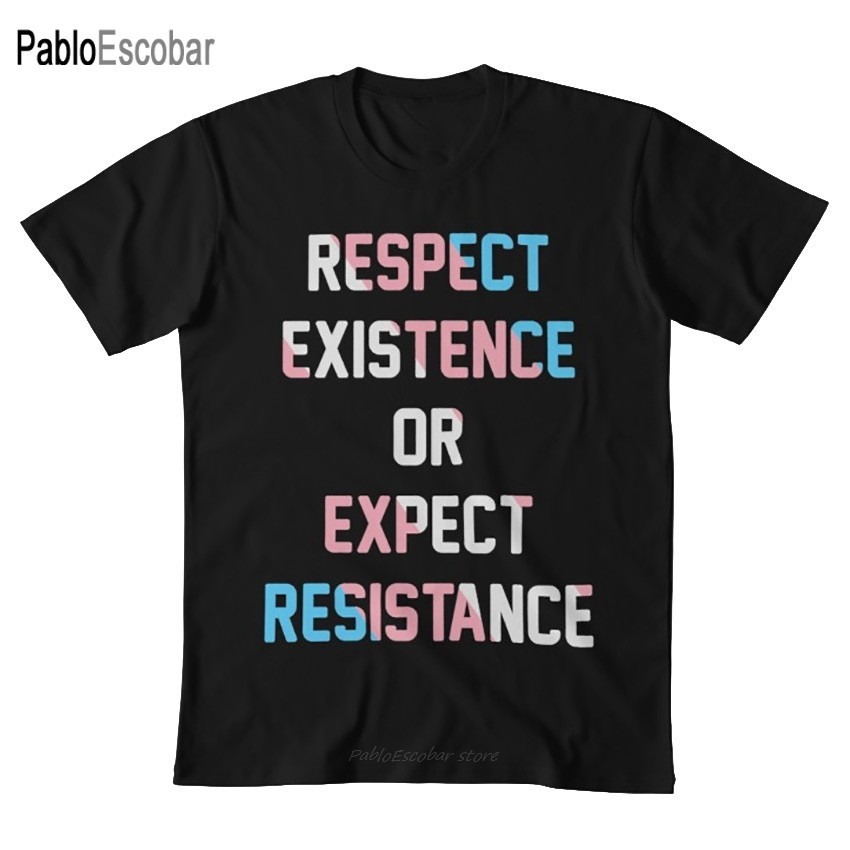 TRANS PRIDE FLAG - RESPECT EXISTENCE OR EXPECT RESISTANCE T shirt trans trans pride flag pride flag 