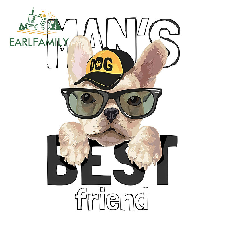 EARLFAMILY 13 ซม.Cool Dog Sign สติกเกอร์รถแฟชั่น Amusing Scratch-Proof ด้านหลังกระจกกระเป๋าเดินทาง SUV ประตูรถ DIY Decal RV รถสินค้า