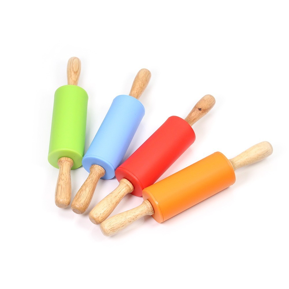 ความรุนแรง Non-Stick ซิลิโคน Rolling Pin ไม้ Handle Pastry Dough แป้ง Roller ครัวทําอาหารเบเกอรี่เครื่องมือสําหรับพาสต้าคุกกี้แป้ง ราคา ถูกที่สุด ดีลบีเคเค รูปภาพหลัก