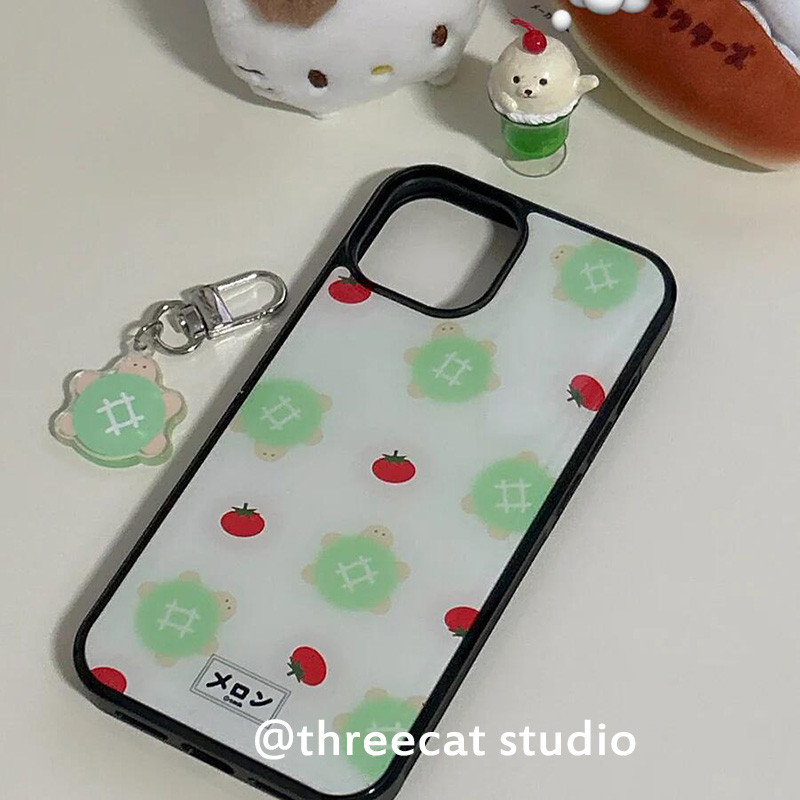เกาหลี ins บุคลิกภาพรูปแบบเคสโทรศัพท ์ สําหรับ iPhone15pro/14promax/13/12/11/xsmax กรณี XR ฝาครอบสีดํา
