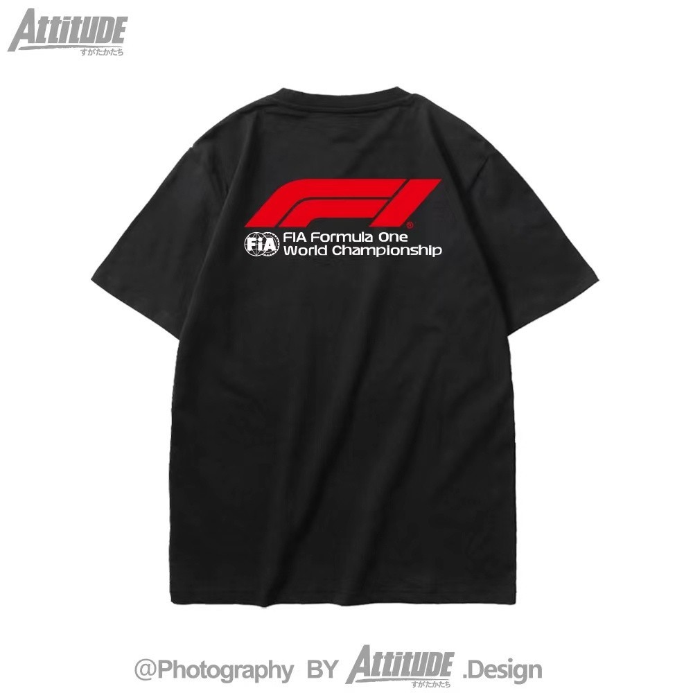 T-Shirtเสื้อยืดแขนสั้น คอกลม ผ้าฝ้าย ลาย Attitude Formula 1 F1 Mercedes Honda fans S-5XL