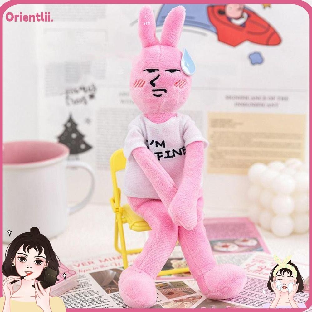 Orienttk My Friends Rabbit Plush Doll, เปลี ่ ยน Dressing เกมตลก Expression ตุ ๊ กตายัดไส ้ Doll, น ่ ารัก Bookbag Decor สีชมพู Fluffy ตุ ๊ กตา Handmade เสื ้ อผ ้ าเด ็ ก