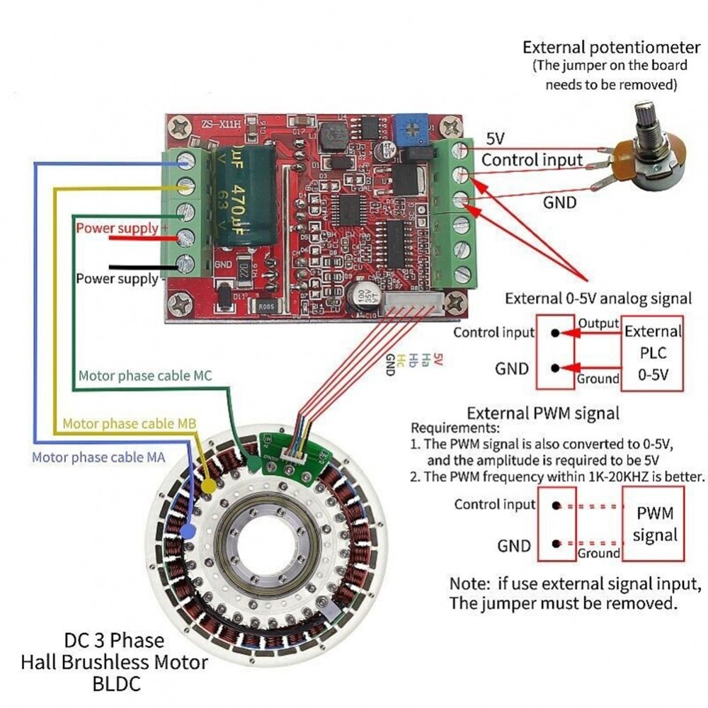 Motor Controller Brushless DC Hall Overcurrent Protection Motor Driver#TWILIGHT