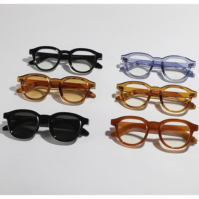 แว ่ นกันแดด UV400 ทรงกลมสไตล ์ ย ้ อนยุคเหมาะสําหรับผู ้ หญิงและผู ้ ชาย D387