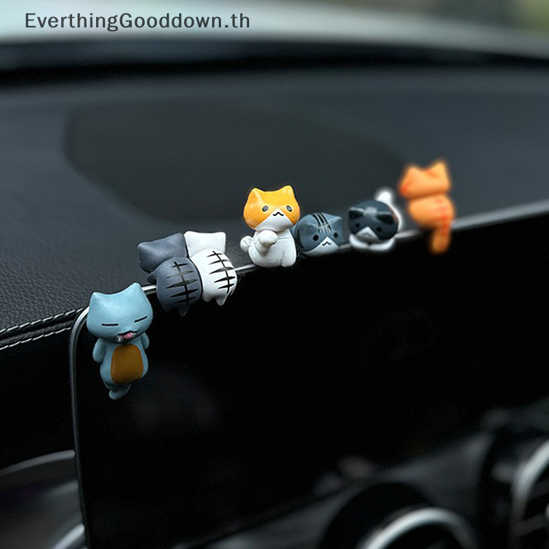 Ever 6Pcs/set การ ์ ตูน Kawaii แมวหัตถกรรมตลกตุ ๊ กตาแมวเครื ่ องประดับตกแต ่ งบ ้ านอุปกรณ ์ เสริมคอนโซลกลางรถตกแต ่ งภายใน TH