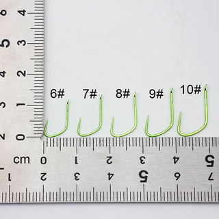ใหม่ 50 ชิ้น/กล่องแบนแขนเหล็กคาร์บอนสูงตะขอตกปลาเดี่ยว 6 #-10 # Non-Barb Fishhook สําหรับปลาคาร์พอุปกรณ์ตกปลา