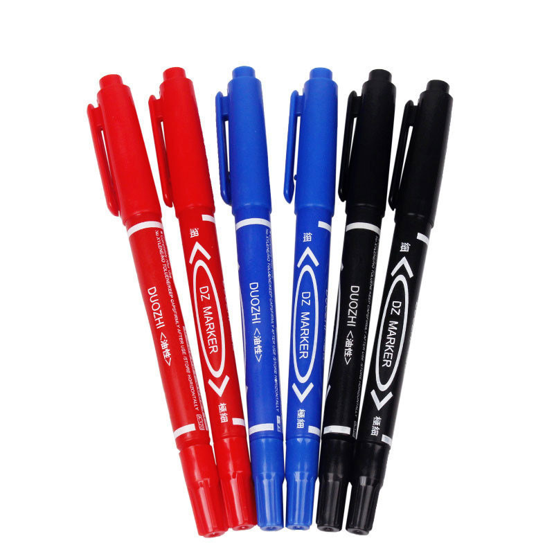 ปากกามาร์กเกอร์  มี 2 หัว ไม่ซีดจาง ปากกาเขียนกล่องไปรษณีย์ ปากกากันน้ำ สีน้ำเงิน สีดำ สีแดง - รูปที่ 3